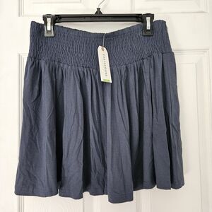 NWT XL Earthbound Trading Co blue smocked waist skirt
